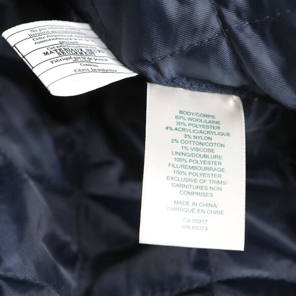 Roots Canada Wool Blend Varsity Jacket Navy Blue & Maroon Patches Mens Classic - Picture 8 of 14